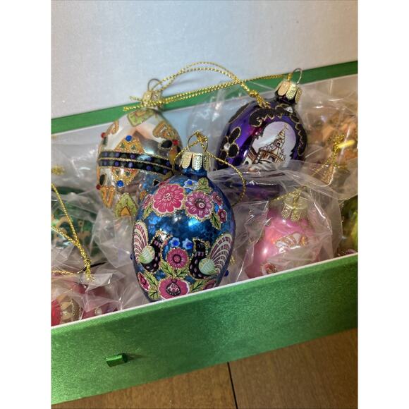 Joan Rivers Mini Russian Faberge Inspired Egg Ornaments 2017 Set Of 12 - Picture 1 of 6